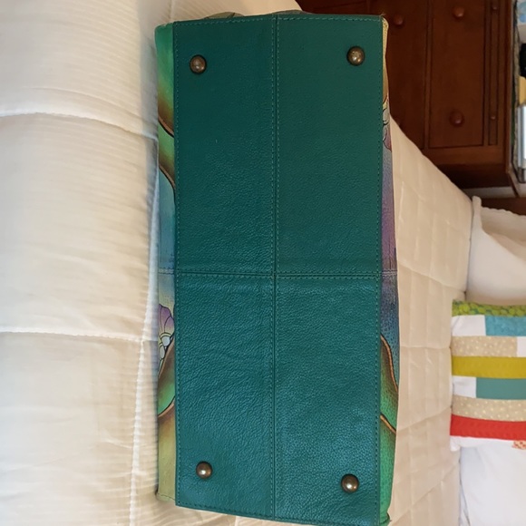 Anuschka HTF Koi Large Tote with matching zip around wallet - Picture 7 of 11